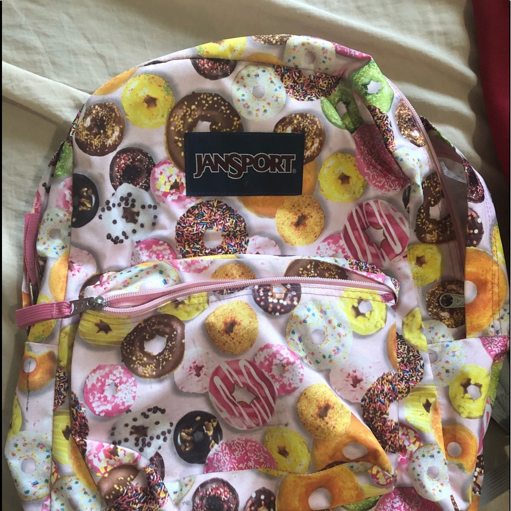 Jansport backpack-flying donut print backpack